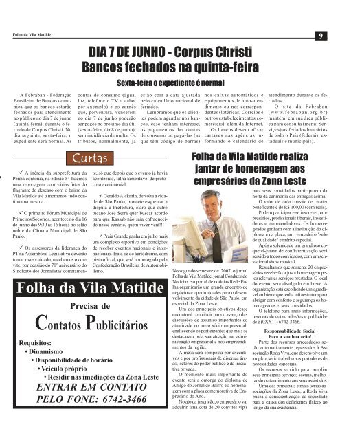 Folha da Vila Matilde - Rede Folha