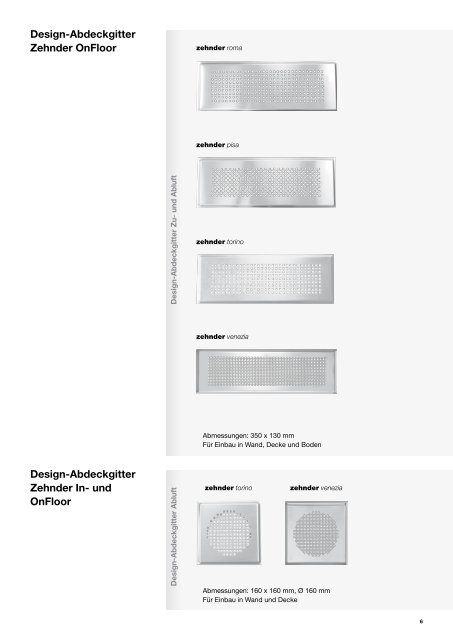 Comfosystems Design-Abdeckgitter - Zehnder