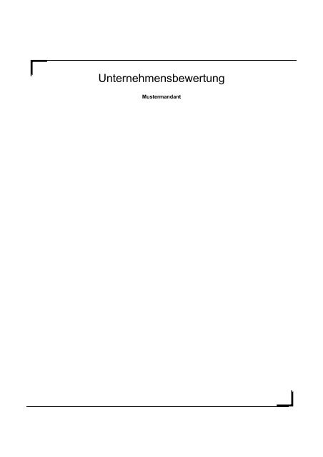 Musterauswertung Unternehmensbewertung - Atikon