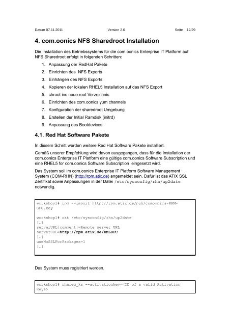 Installation Guide, RHEL 5, NFS, 5.0 - bei der ATIX AG
