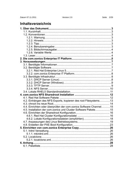 Installation Guide, RHEL 5, NFS, 5.0 - bei der ATIX AG