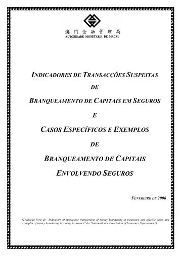 Casos específicos e exemplos de Branqueamento de Capitais ...