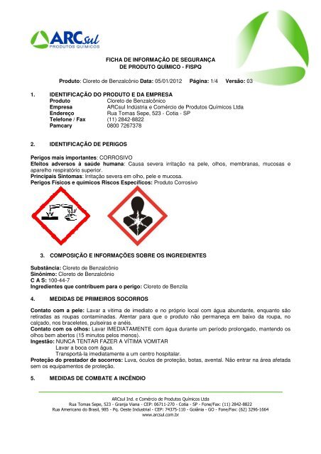 FISPQ SGQ 07 Restaurador de Vidros, PDF