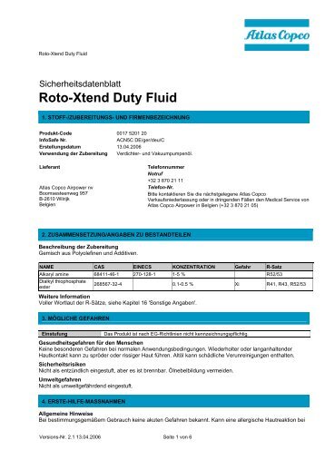 Roto-Xtend Duty Fluid - Atlas Copco Deutschland