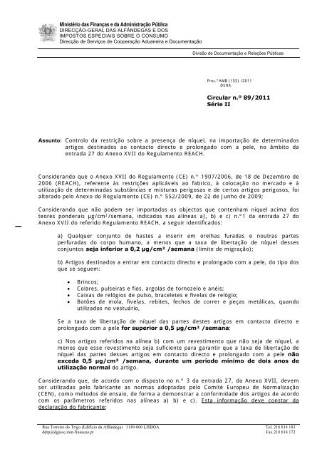 Circular n.º 89/2011, Série II