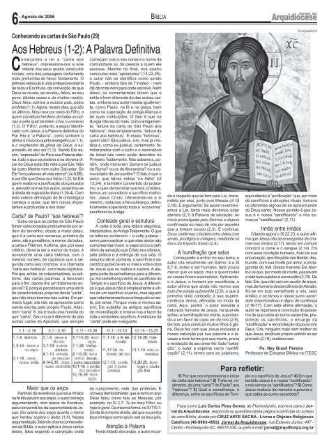 Páginas - ed. 115 - agosto 06.p65 - Arquidiocese de Florianópolis