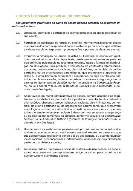 NORMAS GERAIS DE CONDUTA ESCOLAR - Governo do Estado ...