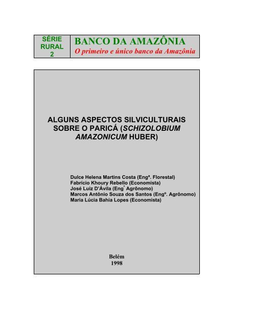 SCHIZOLOBIUM AMAZONICUM HUBER - Banco da Amazônia