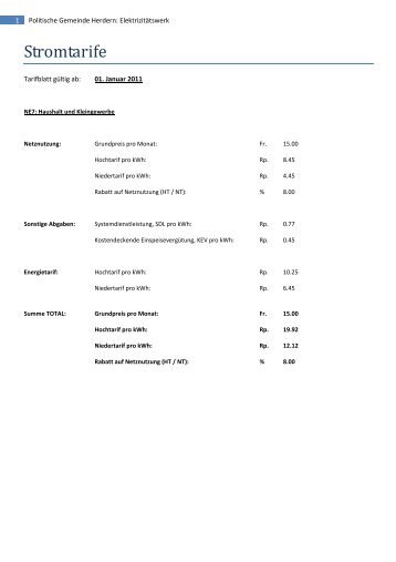 EW Tarifblatt 2011 [PDF, 65.0 KB] - Gemeinde Herdern