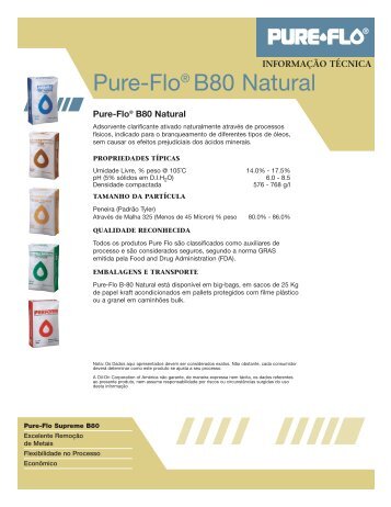 Pure-Flo® B80 Natural - Aboissa - Óleos Vegetais