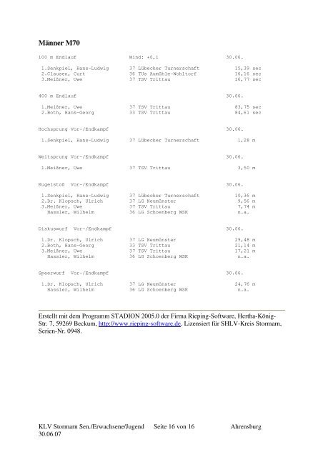 Gemeinsame Kreismeisterschaften - Ahrensburger TSV von 1874 e. V.