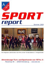 Sport Report Sommer 2009 - Ahrensburger TSV von 1874 e. V.