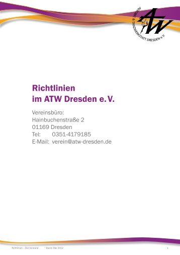 ATW Richtlinien - Aerobic und Tanzwerkstatt Dresden eV