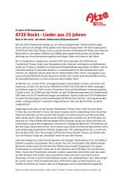 ATZE Rockt – Lieder aus 25 Jahren