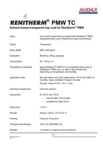 Renitherm® PMW TC - Audax Keck GmbH