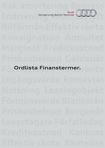Ordlista Finanstermer Audi - Audi Stockholm