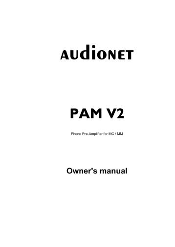 manual PAM english - Audionet