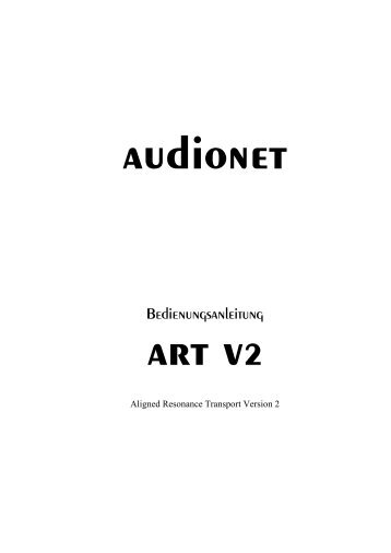 Bedienungsanleitung "Audionet Art V2" - HiFi im Hinterhof