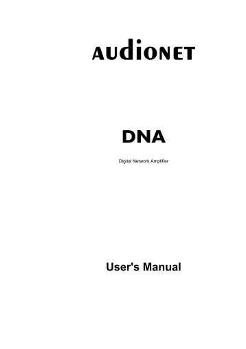 Download User's Manual - Audionet