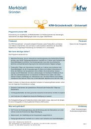 GuW Plus Merkblatt zum KfW-Gründerkredit - Universell Oktober