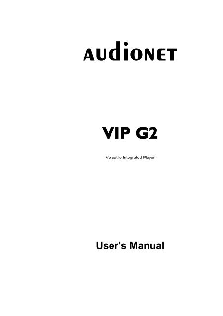manual VIP G2 eng - Audionet
