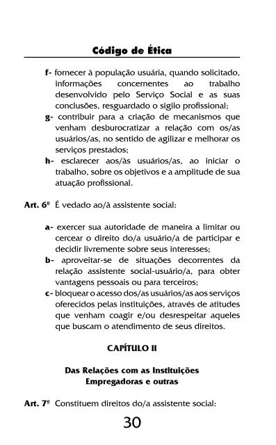 Código de Ética do/a Assistente Social Lei 8662/93 - CFESS