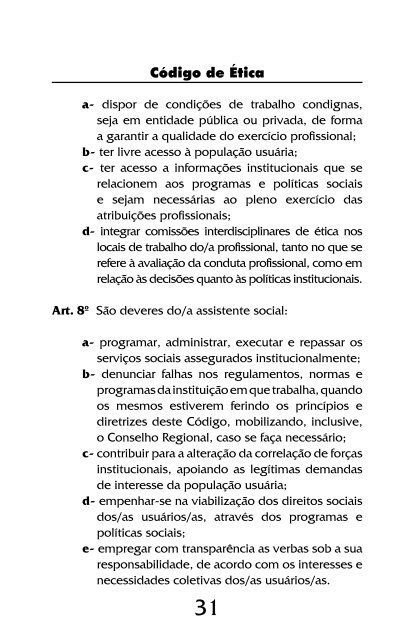 Código de Ética do/a Assistente Social Lei 8662/93 - CFESS