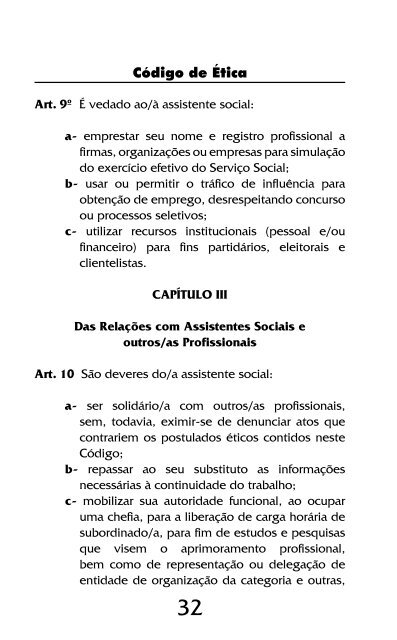 Código de Ética do/a Assistente Social Lei 8662/93 - CFESS