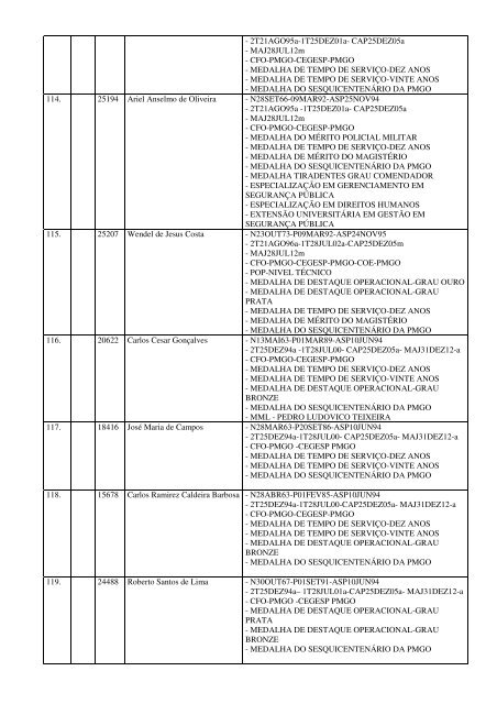 almanaque dos oficiais da pmgo atualizado em 03 de janeiro 2013 ...