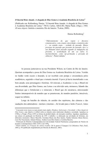 1 O Imortal Bem Amado. A chegada de Dias Gomes à ... - UFF