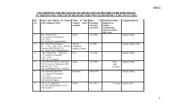 List showing the details of advocates-on-record - Supreme Court of ...