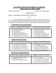 Faculty-Winter vacation schedule 2010 - All India Institute of Medical ...