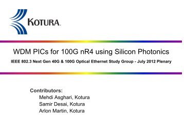 WDM PICs for 100G nR4 using Silicon Photonics