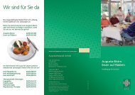 Broschüre Bistro und Essen auf Rädern - Augustahospital Anholt