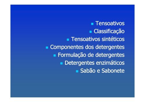 Sabões e Detergentes - USP