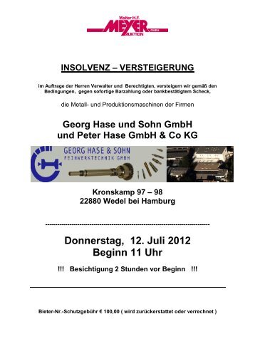 KATALOG (PDF-Datei) - Auktionshaus Walter H.F. Meyer GmbH