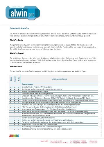 AlwinPro - Datenblatt - Aurenz