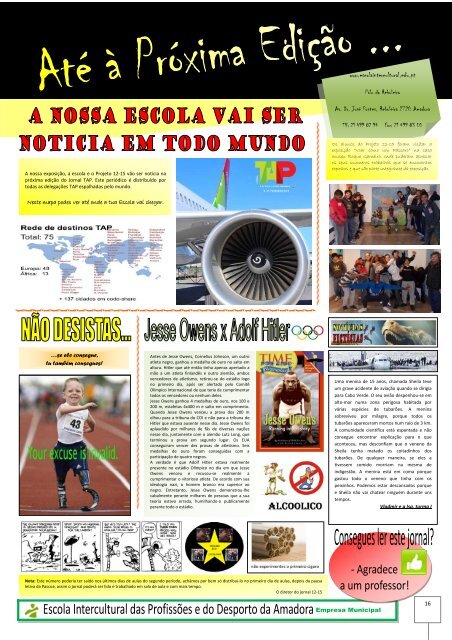 Jornal PROJECTO 12-15 N.º 5 (PDF) - Escola Intercultural