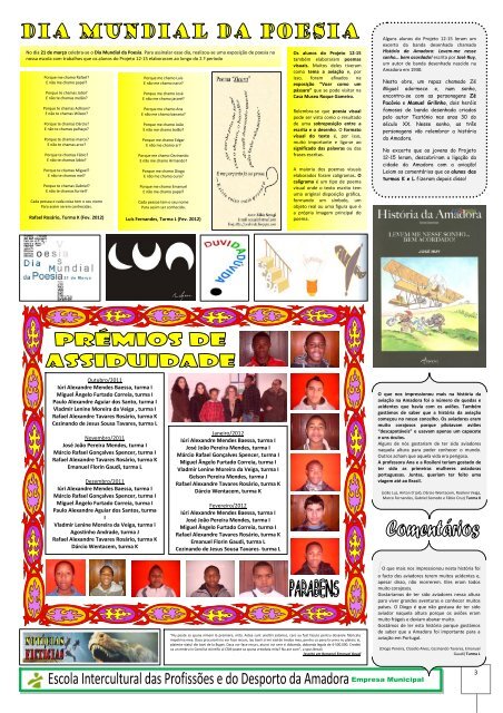 Jornal PROJECTO 12-15 N.º 5 (PDF) - Escola Intercultural