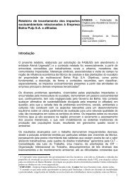 Relatório de levantamento dos impactos socioambientais ...