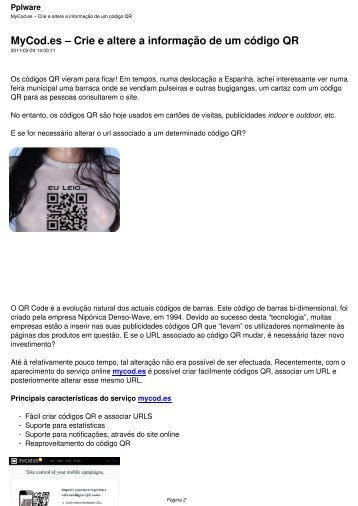 MyCod.es – Crie e altere a informação de um código QR - Pplware