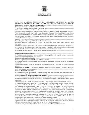 ACTA DA 2.ª SESSÃO ORDINÁRIA DA ASSEMBLEIA MUNICIPAL ...