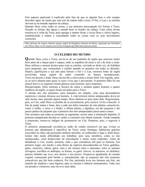 Caderno de Apoio à Prática Pedagógica: Contos Africanos