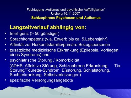 Schizophrene Psychosen und Autismus - Autismus Oberbayern