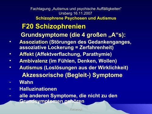 Schizophrene Psychosen und Autismus - Autismus Oberbayern