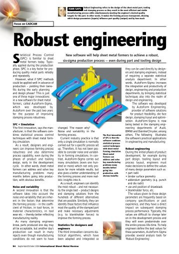 Robust engineering - AutoForm Engineering