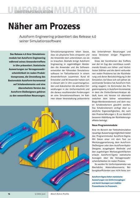 UMFORMSIMULATION Näher am Prozess - AutoForm Engineering