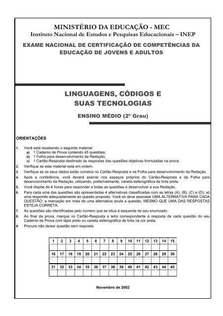 Linguagens, Códigos e suas Tecnologias – Educação Física Ensino