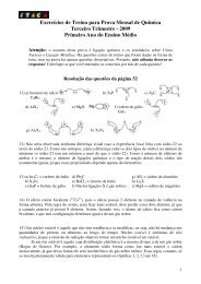 Exercícios de Treino para Prova Mensal de Química Terceiro ...