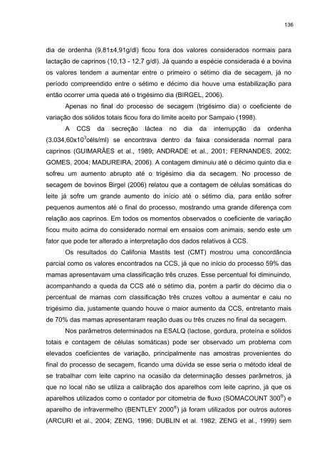 Características fisico-químicas e celulares na ... - Capril Virtual